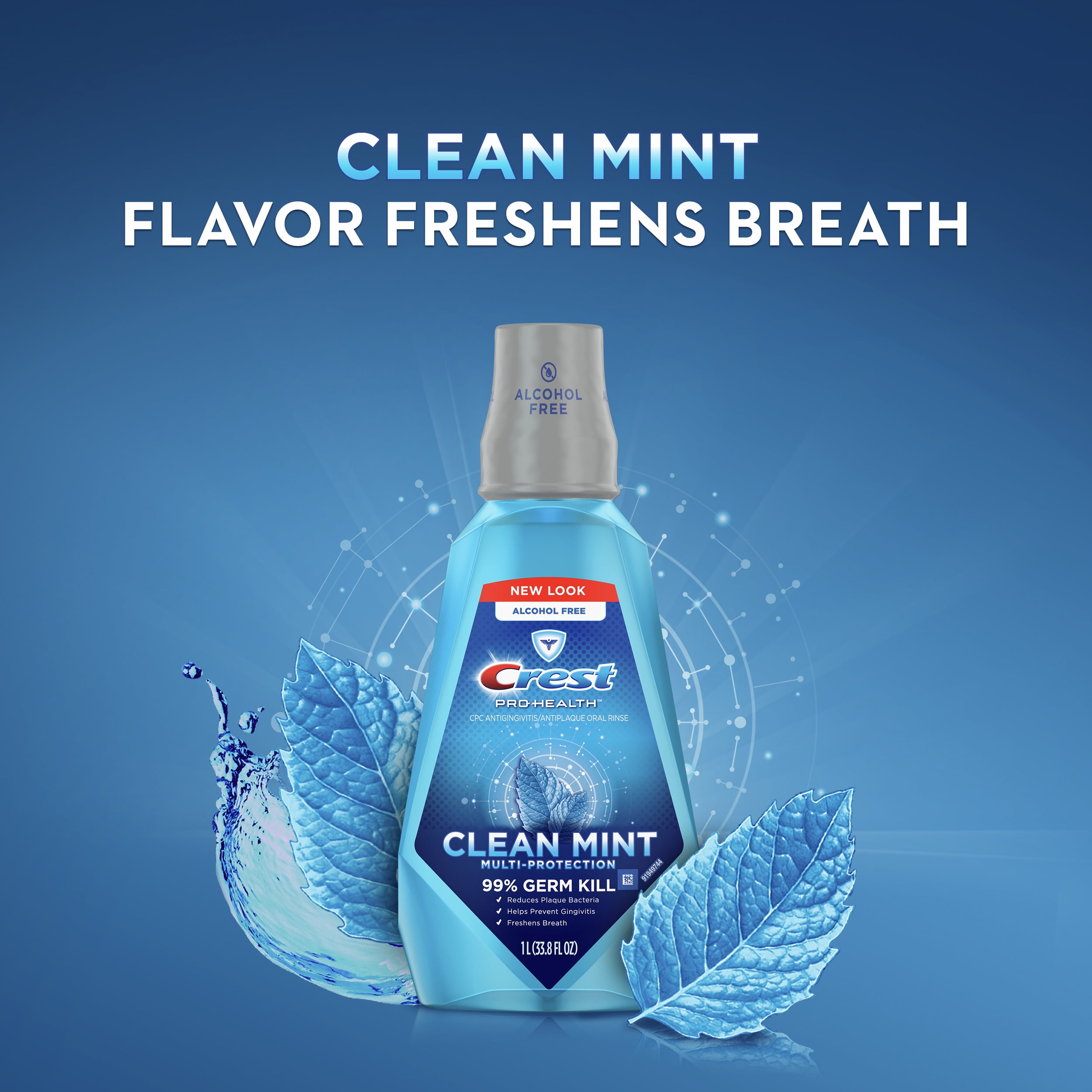 Crest Pro Health Alcohol Free Mouthwash Clean Mint 50 7 Fl Oz Walmart Com Walmart Com