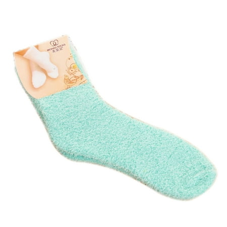 

1 Pair Comfortable Home Women Multi-color Mid Calf High Socks Coral Fleece Floor Antiskid Casual Socks