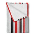thumbnail image 2 of Vintage Soft Flannel Fleece Throw Blanket, Stripes in Different Sizes Retro Style Abstract Lines Old Fashioned, Cozy Plush for Indoor and Outdoor Use, 50" x 60", Vermilion Pale Grey, by Ambesonne, 2 of 5