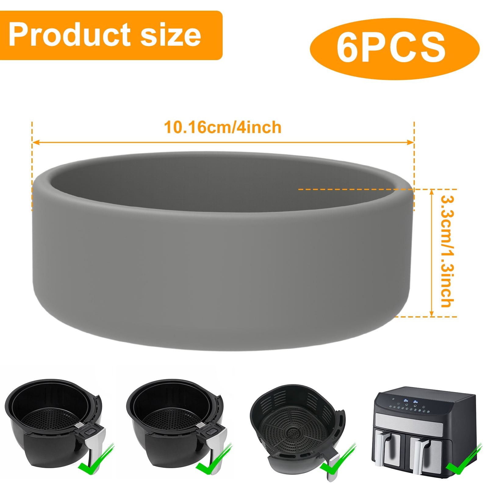 Tcwhniev 6Pcs Silicone Air Fryer Egg Mold,Air Fryer Muffin Pan Easy to Release Egg Poaching Cup Evenly Heated Muffin Mold Heat Resistant Silicone Egg Bite Molds for Home