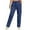 Blue, variant on Casual Pants High Waisted Straight Leg Elastic Waistband Trousers for Women Daily Autumn Wear,Dark Purple,XL