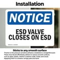 thumbnail image 3 of (2 Pack) ESD Valve Closes On ESD OSHA Notice Sign 24 Inch X 18 Inch Vinyl Label Decal Sticker Weather Resistant, UV Protected for Workplace, Business, and Construction Site, Made in the, 3 of 7