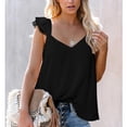 thumbnail image 2 of Camisa sin mangas con volantes, blusa sin mangas con encaje y volantes Camisa sin mangas con encaje y volantes Blusa sin mangas con volantes Uso conveniente, 2 of 6