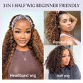 thumbnail image 2 of Peluca con diadema iesste Highlight Ombre, 35 cm de profundidad, cabello humano ondulado, 2 of 6