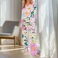 thumbnail image 2 of Miqool Women's Print Pajama Sets, Long Sleeve Button Down Soft Sleepwear Pjs 2 Piece Loungewear, 2 of 8