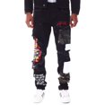 thumbnail image 2 of GFTD LA Los Angeles Men's Ezra Skinny Fit Embroidered Skull Distress Rip Jeans (30, Black), 2 of 7