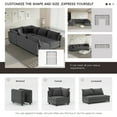 thumbnail image 3 of Modular Sectional Sofa, 86" Convertible Sleeper Sofa Modular Sectional Sofa Bed with Ottoman, Oversized 6 Seat Convertible Sofa for Lving Room, Apartment, Gray, 3 of 9