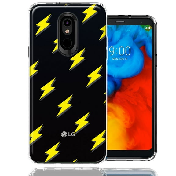 MUNDAZE for LG Aristo 4/Escape PLUS/Tribute Royal Electric Lightning Bolts Design Double Layer Phone Case Cover