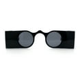 thumbnail image 3 of Funky Thick Artsy Rectangle Bar Keyhole Bridge Circle Lens Sunglasses Shiny Black - Black, 3 of 8