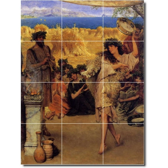 Ceramic Tile Mural-Lawrence Alma-Tadema Men Women Painting 32. 12.75" w x 17" h using (12) 4.25 x 4.25 ceramic tiles