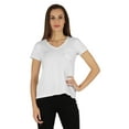 thumbnail image 1 of Inkmeso Short Sleeve Solid Basic T-Shirt For Womens V-Neck Casual Tee T-Shirts With Patch Pocket, 1 of 7