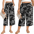 thumbnail image 2 of Olaglory Capri Pants for Women Drawstring Casual Palazzo Trousers with Pockets Loose High Waisted Wide Leg Lounge Lightweight Flowy Pants for women Summer, 2 of 8