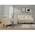 thumbnail image 3 of US Pride Furniture Acire Faux Leather Cushion Back 2Pcs Living Room Set, White, 3 of 6
