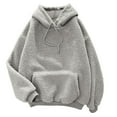 thumbnail image 2 of WRKEKC Chandail à Capuchon pour Femmes avec Poche, Manches Longues, Col Rond, en Molleton, Chandail à Enfiler Décontracté, Coupe Ample, Haut pour Dames, 2 of 7