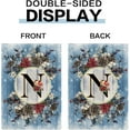 thumbnail image 5 of Monogram Letter N Winter Small Garden Flag Burlap Family Last Name Initial Yard Flag 12.5 x 18 Inch Snow Red Birds Floral Garden Flag Vertical Holiday Outdoor Farmhouse Decoration, 5 of 6
