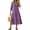Purple, variant on Purcolt Women's 3/4 Sleeve Midi Dress Casual V Neck Looes Fit A Line Flowy Long Dress Summer Vacation Beach Sundresses with Pocket