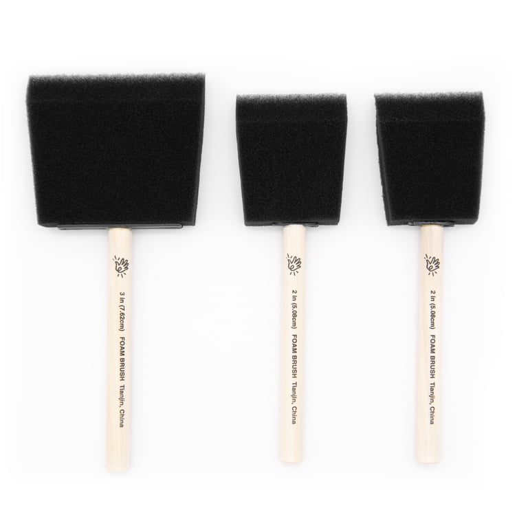 Foam Brush Set with Wooden Handles, 6-Pack photo 3