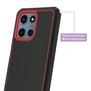 onn Slim Rugged Phone Case for Samsung moto g (2025) - Red/Black