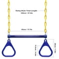 thumbnail image 3 of Set Trapeze Swing Bar and Rings Heavy Duty Playground Swing Set with 47'' Plastic Coated Chains and Carabiners, 3 of 7