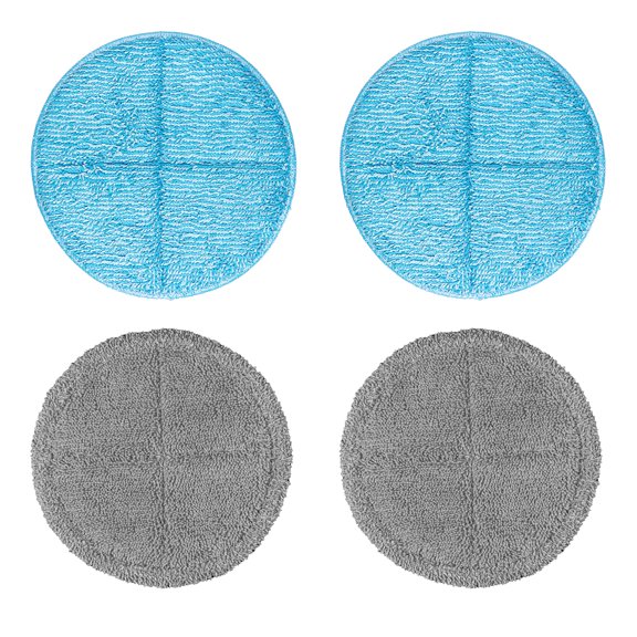 MARK LIVE 4 Pcs Replacement Electric Mop Pads 7.48 Inch, 2 Gray Microfiber Scrubber Pads for Floor Cleaning, 2 Blue Polishing Pads