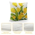 thumbnail image 4 of Shangniulu Yellow Tulips Flowers Pillowcases Nature Floral Print Pillow Case Decorative Throw Pillow Cover for Home Sofa Office 18x18inch, 4 of 5