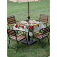 thumbnail image 3 of Outdoor Tablecloth with Umbrella Hole and Zipper, Grey Snowman Christmas Square Table Cloth 60x60 Inch Waterproof Tablecloth, Xmas Snowflake Botanical Picnic Table Cover for Patio Camping, 3 of 7