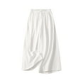thumbnail image 2 of up to 60% off Gifts Usmixi Womens Wide Leg Trousers Fashion Drawstring Elastic Waist Plus Size Long Pants Solid Breathable Cotton Straight Pants with Pocket White XXL, 2 of 7