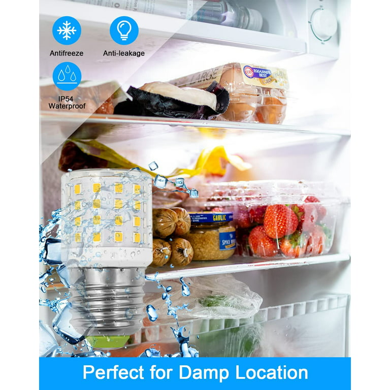 ZHENMING AC100-265v 3.5W Refrigerator Bulb Replacement, 4W LED Refrigerator  Light Bulb E26 Medium Base Compact Bright Lamp for Fridge Freezer