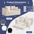 thumbnail image 4 of 3-in-1 Convertible Sofa: 54 inch Boneless Loveseat Sleeper with 4 Pillows  for Bedroom, No Assembly, Beige, 4 of 8
