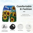 thumbnail image 5 of Haiem Landscape With Sunflowers Mens Swim Trunks with Compression Liner 2 in 1 Swimming Shorts Stretch Swimwear Quick Dry,Board Shorts-Small, 5 of 9