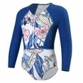 thumbnail image 5 of Fesfesfes Girls' Spring Summer Swimwear Rash Guard Swimsuit Zipper Bathing Suits Long Sleeve Ruffle Girl Full Cover Flower Print for Children(Blue,3-4 Years), 5 of 9