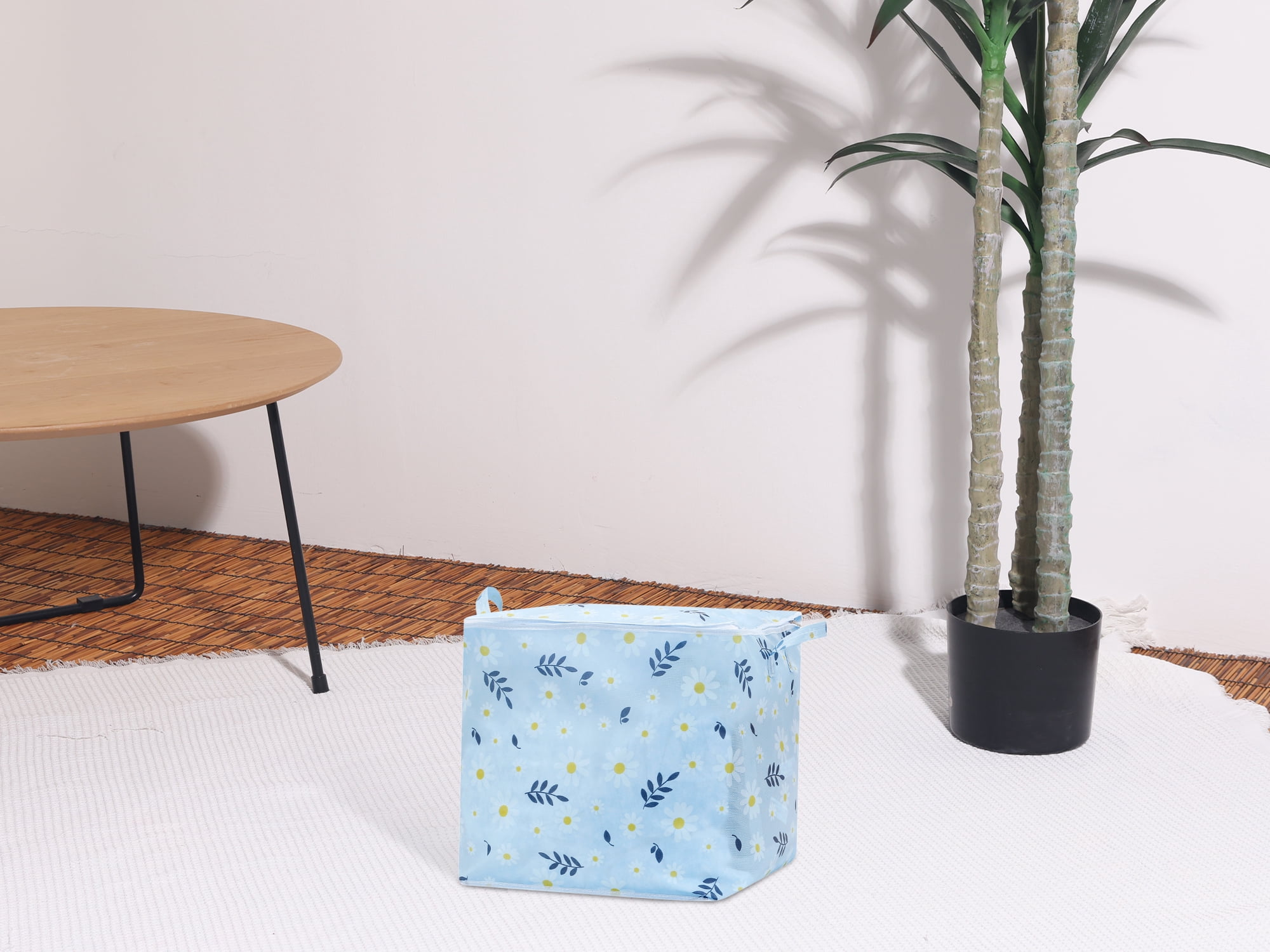 Unique Bargains 1 Pc Clothes Storage Foldable Storage Bags Blue 17*17*17in