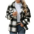 thumbnail image 2 of Sevevn Long Sleeve Tops for Women Women's Casual Lapel Button Pocket Plaid Long Sleeved Shirt Top Jacket Christmas Gift, 2 of 8