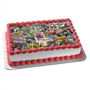 Marvel Comic Books Spider-Man Captain America Hulk Edible Cake Topper Image ABPID01566 Birthday