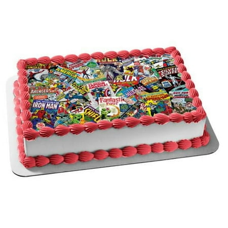 Marvel Comic Books Spider-Man Captain America Hulk Edible Cake Topper Image ABPID01566 Birthday