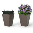 thumbnail image 1 of Costway 14" Square Taper Planter Set of 2 with Removable Inner Bucket & Drainage Holes, 1 of 10