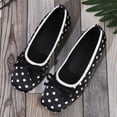 thumbnail image 6 of Bxsruta Polka Dot Bow Decor Ballet Flats for Women, Comfort Cotton Polyester Casual Slip on Shoes, 6 of 8