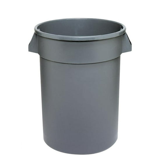 Continental Commercial Products 24 In. Dia. x 31.5 In. H Plastic Huskee Heavy Duty Round Trash Can - 44 Gal, Gray