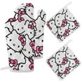 thumbnail image 7 of Hello Kitty Oven Mitts And Pot Holders Set 4 Pcs, Heat Resistant Oven Mitt Set with Potholders, Hot Pads And Oven Mitts Sets Oven Glove for Kitchen, Baking, Cooking, Grilling, 7 of 7