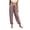 Wine, variant on Admvng Women's Striped Pants Casual Wide Leg Comfy Linen Trousers