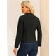 thumbnail image 3 of Blazers de cuello con muescas para mujer de manga larga con dos botones para traje de trabajo de oficina Negro M, 3 of 6