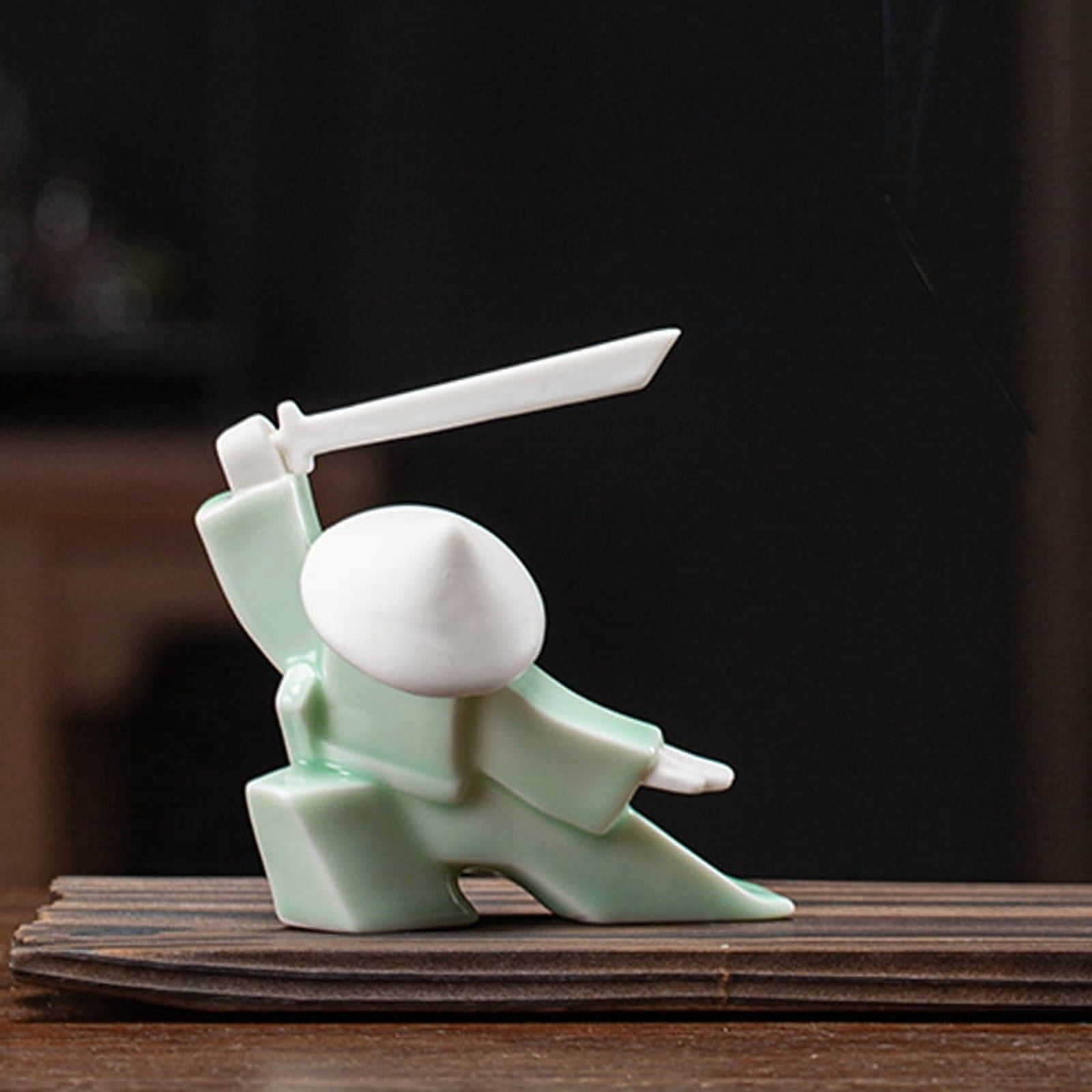 Creative Samurai Modern Ceramic Ornament Incense Burner, Heroic Tea Pet, Home Indoor Sandalwood Incense Holder, Incense Tray