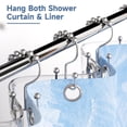 thumbnail image 3 of Shower Curtain Hooks Rings, Rust-Resistant Metal Glide Shower Hook, 12pk Double Hook for Bathroom Shower Rods Curtains, Silver, 3 of 8