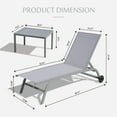 thumbnail image 3 of Domi Outdoor Living Chaise  Lounge  Set of 3, Lounge Chairs for Outside with Wheels, Outdoor Lounge Chairs with 5 Adjustable Position, Pool Lounge Chairs for Patio, Beach, Yard, Deck, Poolside, Grey, 3 of 7