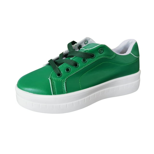 Kcodviy Chaussures pour Femmes en Cuir Uni à Enfiler Femmes Décontractées Bout Rond à Lacets Chaussures Décontractées Air 270 pour Femmes Plateforme Chaussures Décontractées