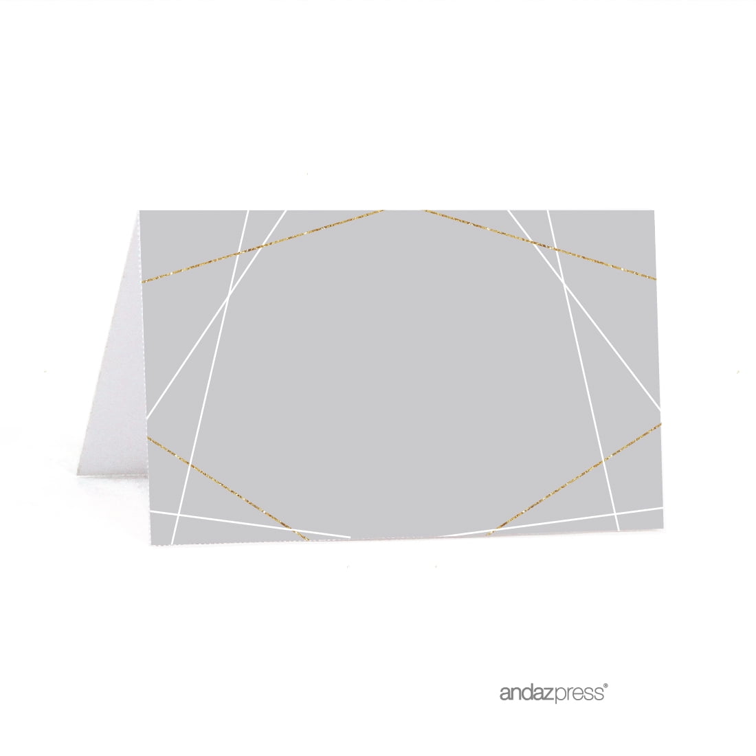 Signature Light Gray, White, Gold Glittering, Printable Table Tent Place Cards, 20-Pack ...