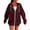 Wine, variant on Women's Lightweight Full Zip Hoodie Breathable Pullover with Drawstring Casual Long Sleeve Sweatshirt for Gym Jogging