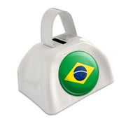 Brazil National Country Flag White Cowbell Cow Bell