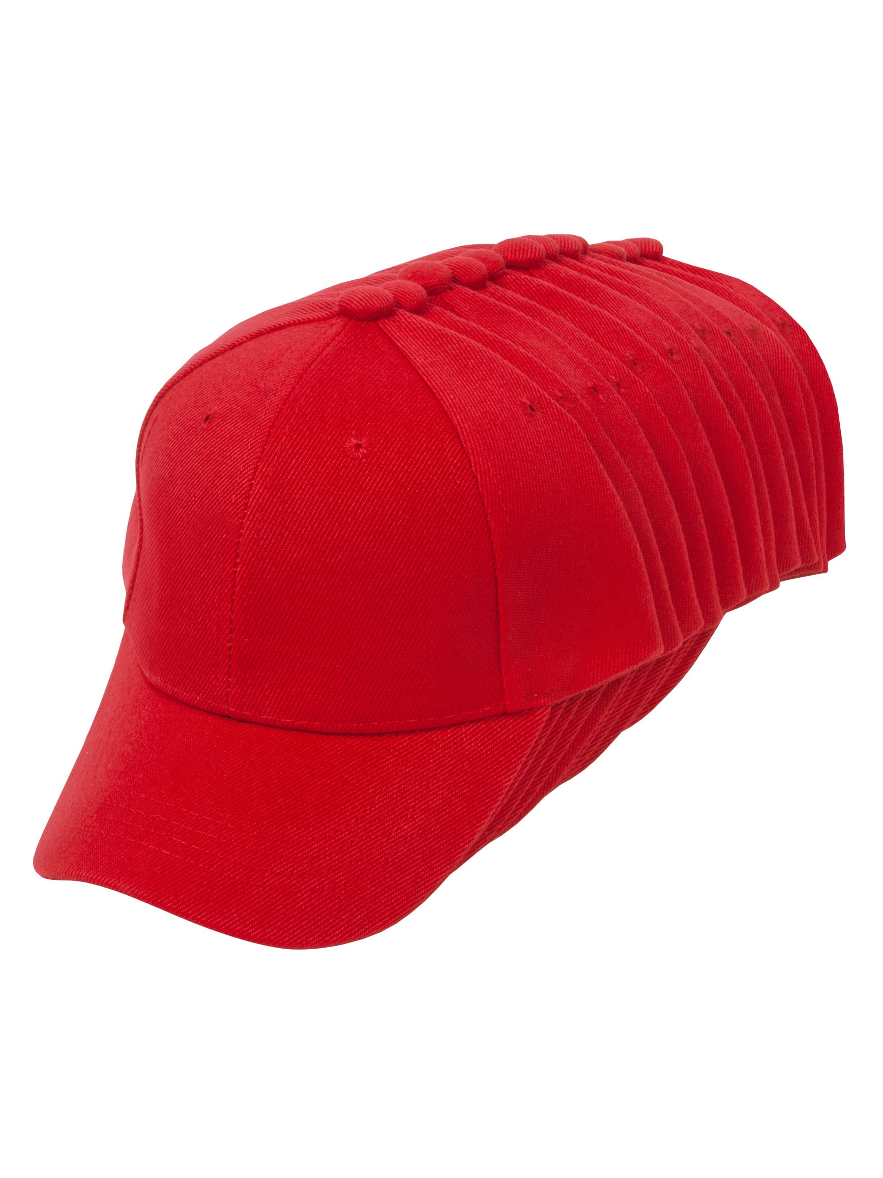 Top Headwear 12Pack Youth Adjustable Baseball Hat Red