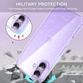 thumbnail image 4 of DUEDUE Sparkly Glitter Case for iPhone 17,Slim Shockproof Protective Cover,Anti-Yellowing Clear Purple TPU & Silver Glitter PC Back, 4 of 8